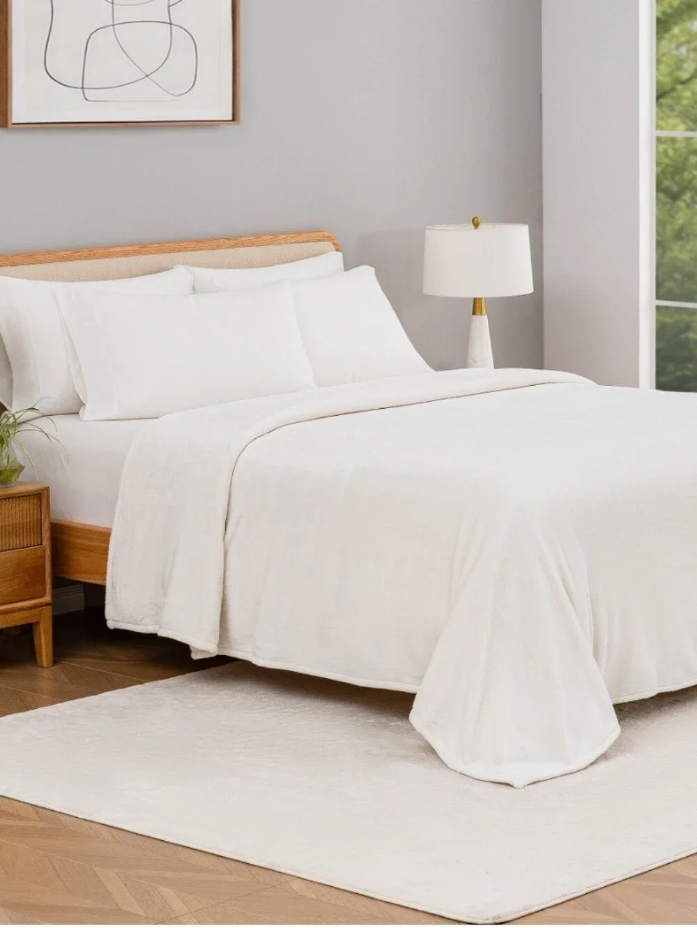 (6,)Berkshire Herringbone Plush Velvet  Blanket - Olive